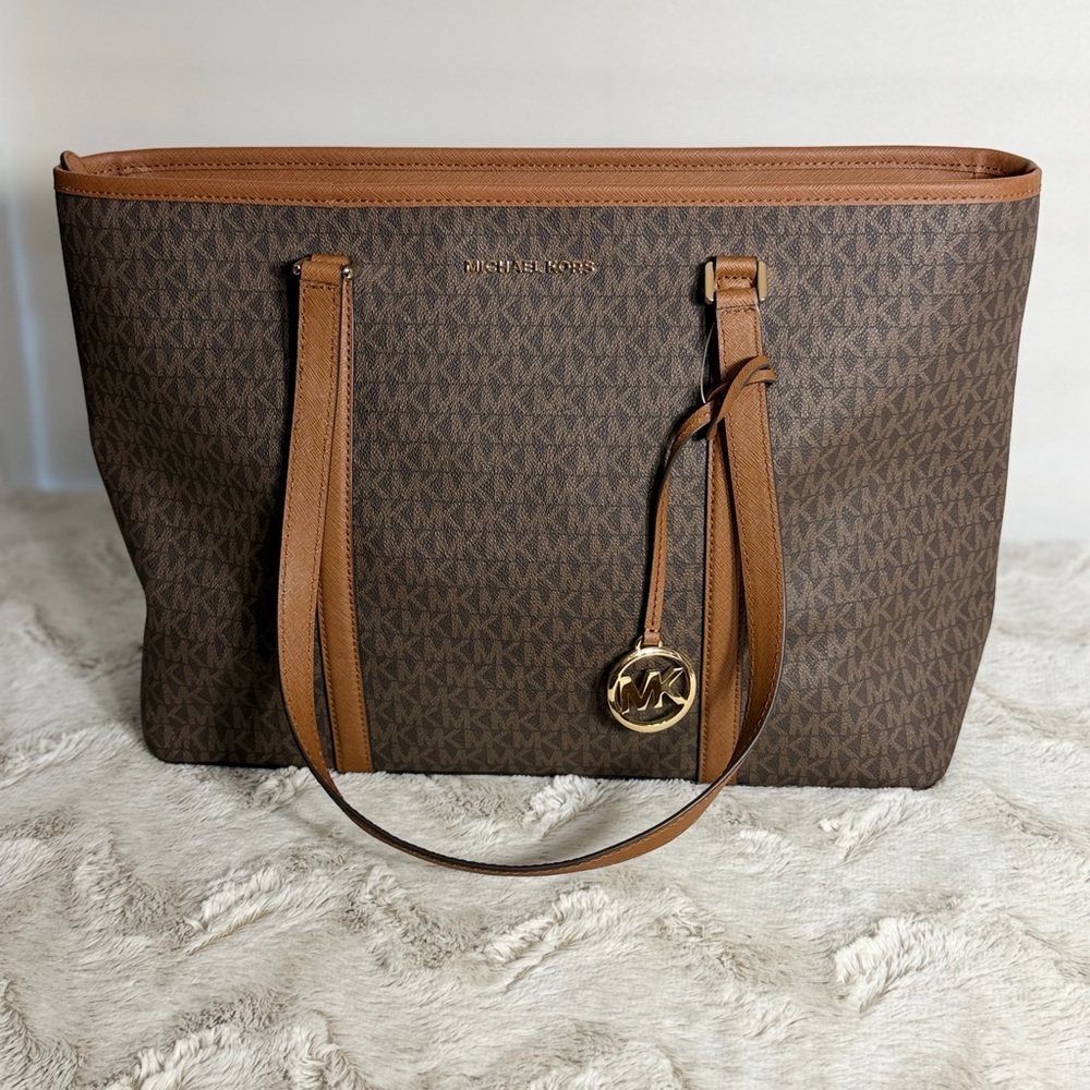 Michael Kors Dark Brown and Tan Tote